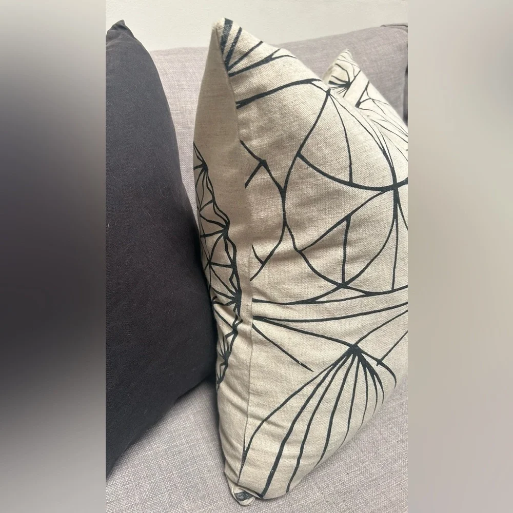 IKEA Ryssby Pillow Square Geometric Pattern Linen Cotton COVER ONLY #0919241